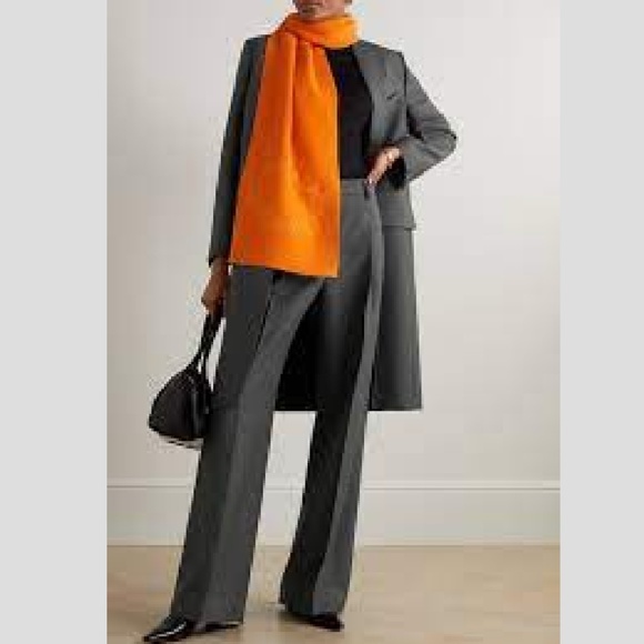 Burberry London wool angora cashmere blend wide leg trousers charcoal gray - Picture 1 of 11